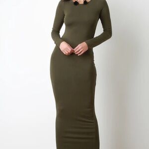 Bar III Long Sleeve Olive Dress